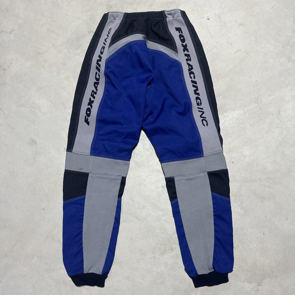 Vintage Fox Racing Motorcross SZ 30 Men's Pants Blue Black Gray Padded Grunge